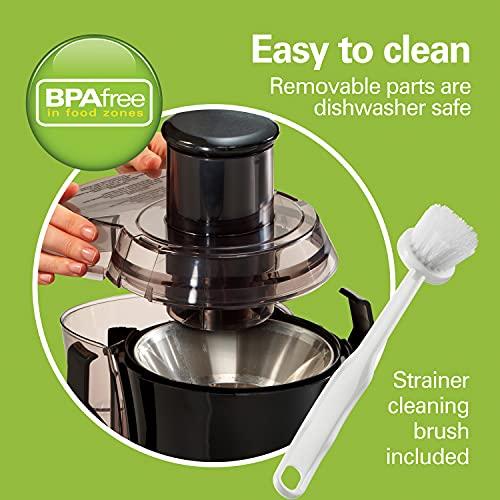 Hamilton Beach Hamilton Beach Juicer Machine, Big Mouth Large 3” Feed Chute for Whole Fruits and Vegetables, Easy to Clean, Centrifugal Extractor, BPA Free, 800W Motor, Black