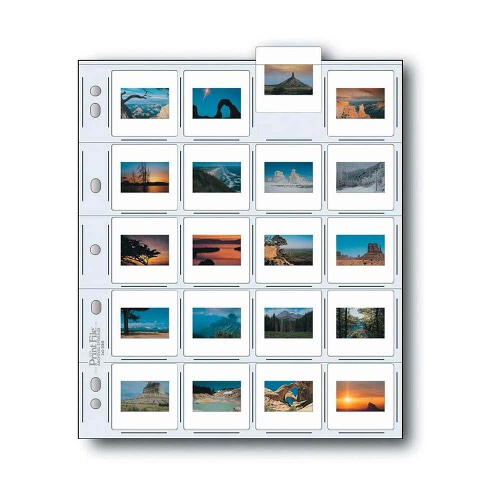 Print File Print File 2x2-20B Archival Storage Page for 20 Slides - Pack of 25 - 050-0270