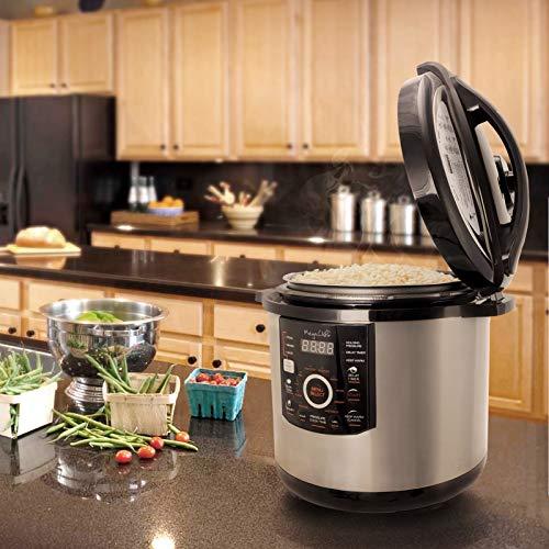 Megachef MegaChef 12 Quart Digital Pressure Cooker with 15 Preset Options and Glass Lid, Silver