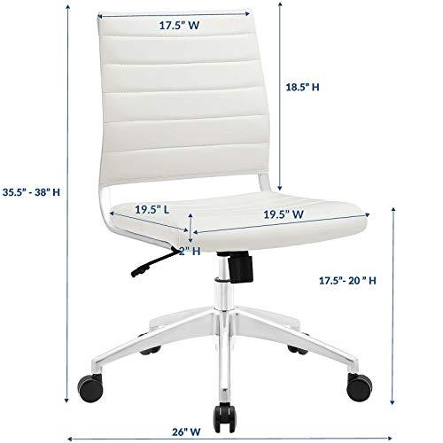 Modway Modway Jive Ribbed Armless Mid Back Swivel Conference Chair In White