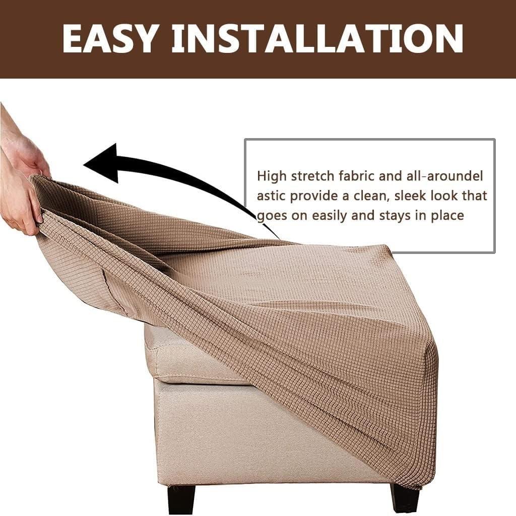 ZEaink Stretch Ottoman Cover Square 38x38 /36 X 36 Ottoman Slipcovers Furniture Protector Folding Storage Stool Furniture Protector Soft Slipcover Ottoman Cover Large Small With Elastic Bottom ( Color : #11