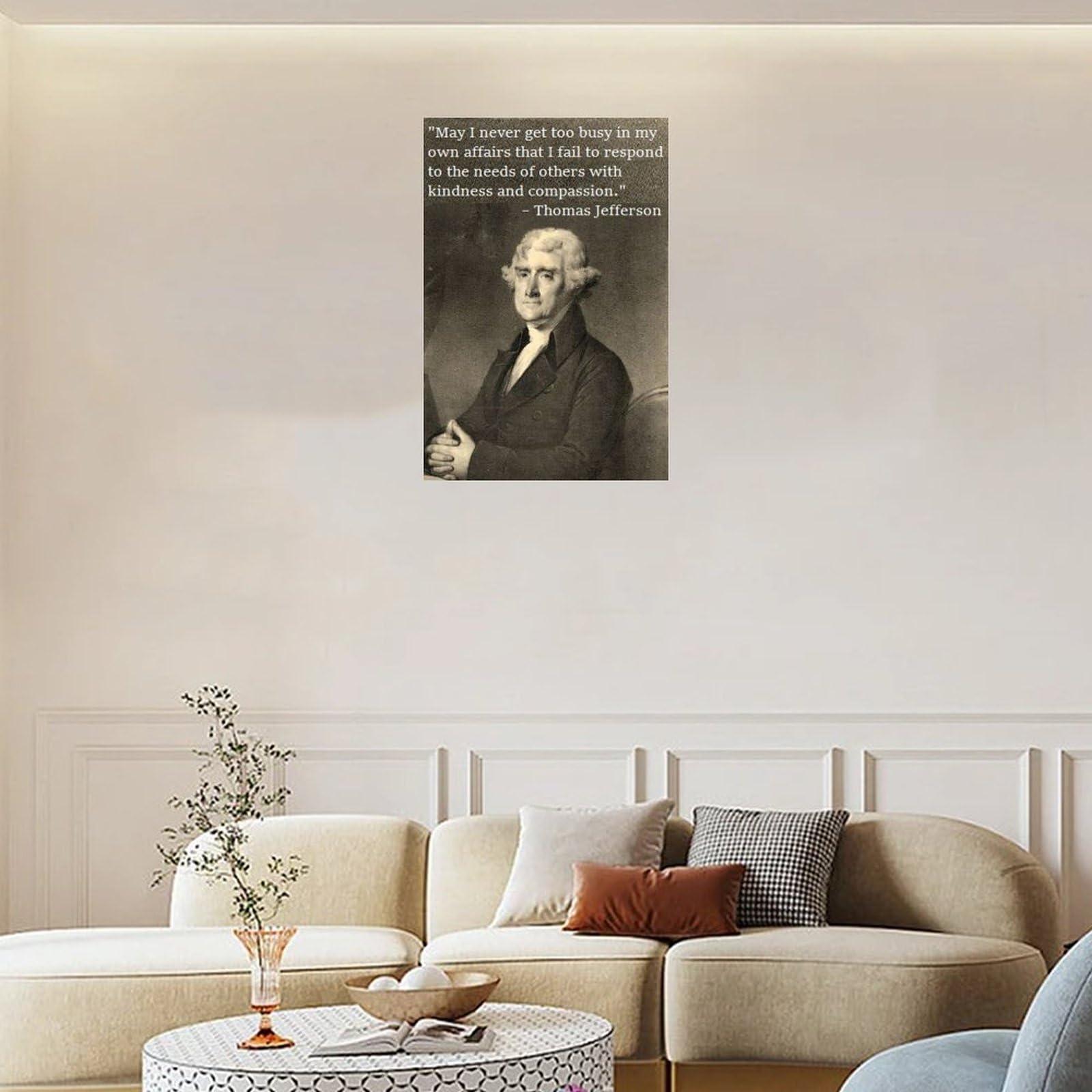 VYIZUNI VYIZUNI Poster with Quotes from Thomas Jefferson, The Founding Father of The United States 3 Wall Poster Art Canvas Printing Gift Office Bedroom Aesthetic Poster Unframed Style 12x18inch(30x45cm)