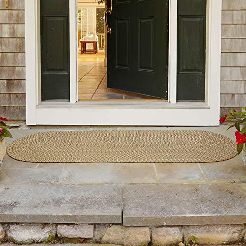 Super Area Rugs Super Area Rugs Braided Rug Sanibel Indoor/Outdoor Braided Classic American Made Carpet, Basil Tweed, 2' x 8' Oval Runner