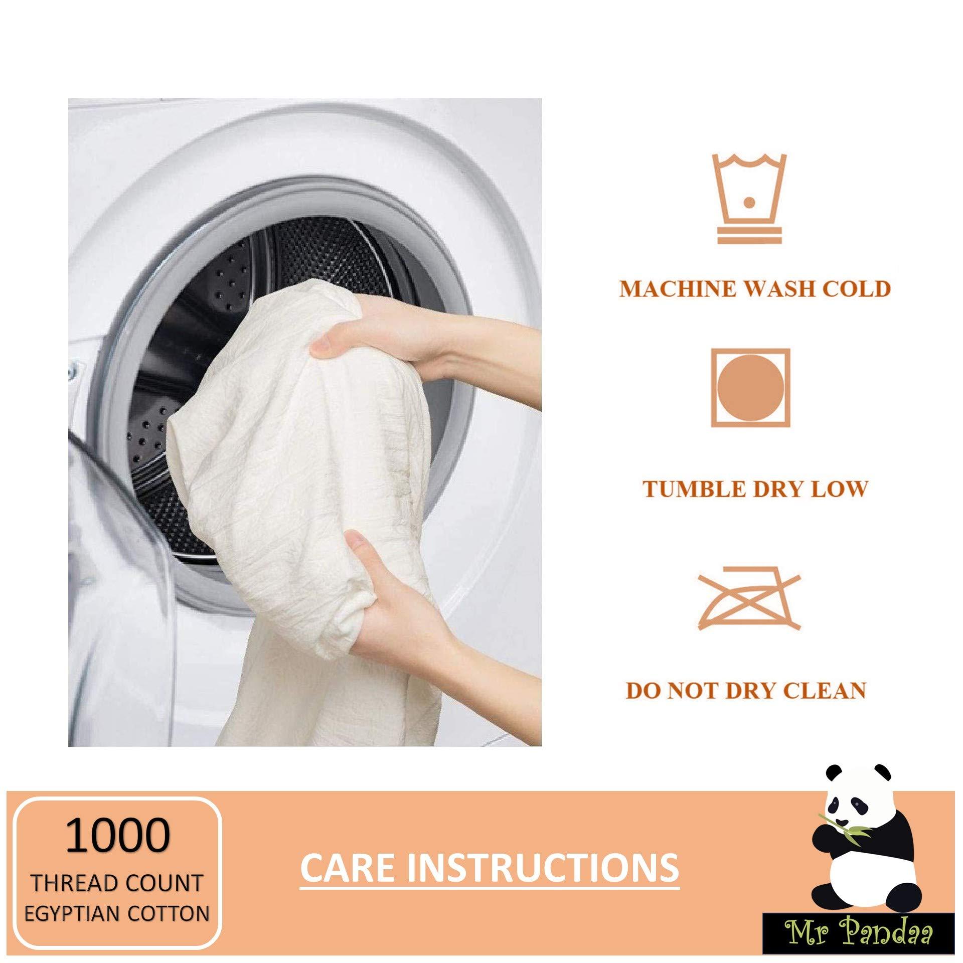 Mr Pandaa Split Top Cal-King Sheet Set for Adjustable Flex Top Mattress 100% Egyptian-Cotton, 1000-Thread-Count, Split Head Sheet Set 30\" Split at Top - 15\" Deep-Pocket [Cal-King- 30\" Split, Mediterranean Blue]