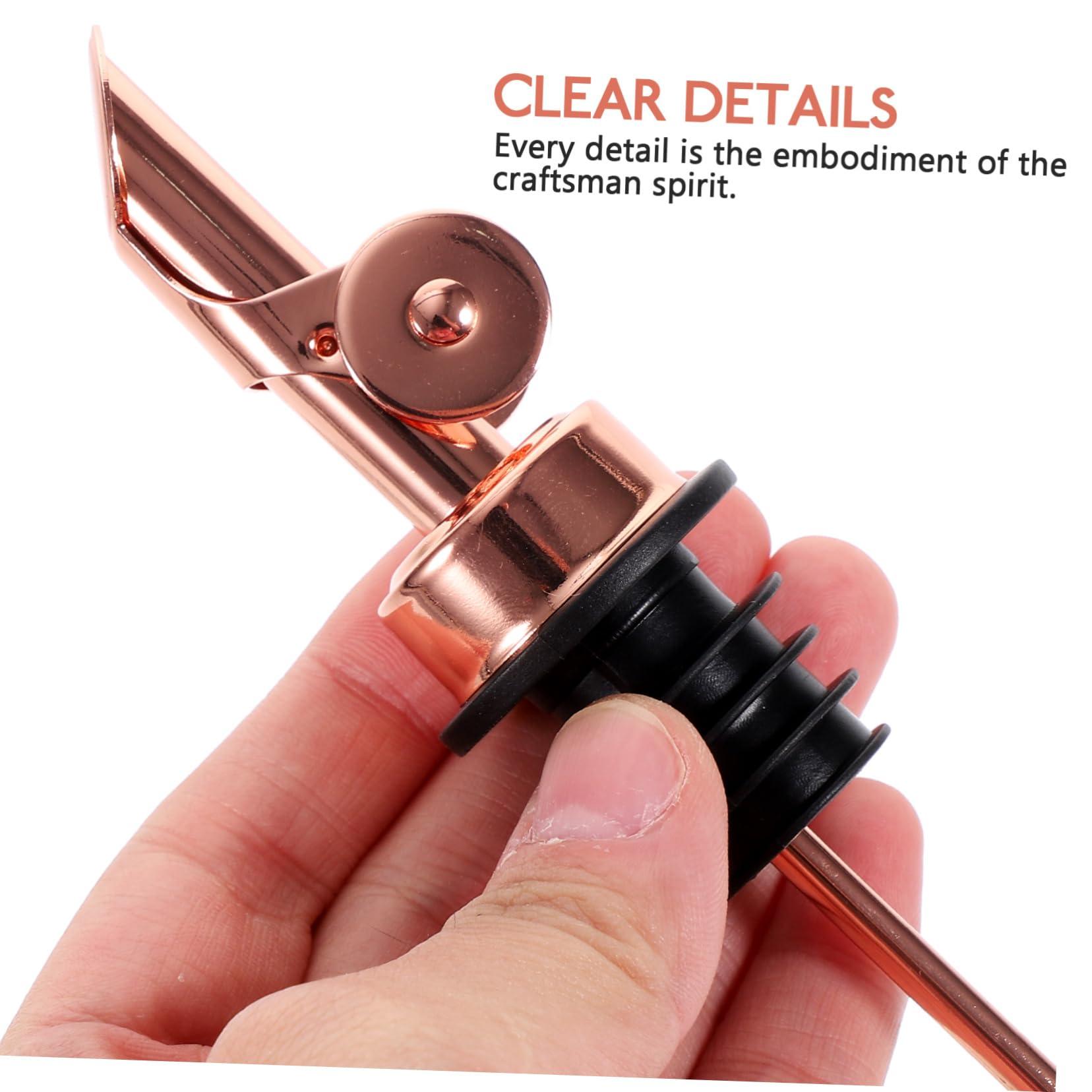 DECHOUS DECHOUS 1 Set Household Pour Spouts Olive Oil Cleaning Brush Portable Pour Spouts Oil Dispenser Spout Bottle Pourers for Spirits Kitchen Supplies Stainless Steel Oil Pourer