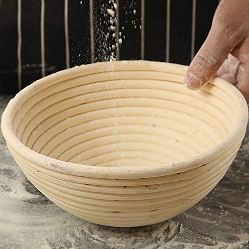 BabyFoxy 2 pack of mini 5 Inch Round Brotform Banneton Proofing Basket Bread Bowl for Baking Dough (Bonus Linen Cover) (5 inch)