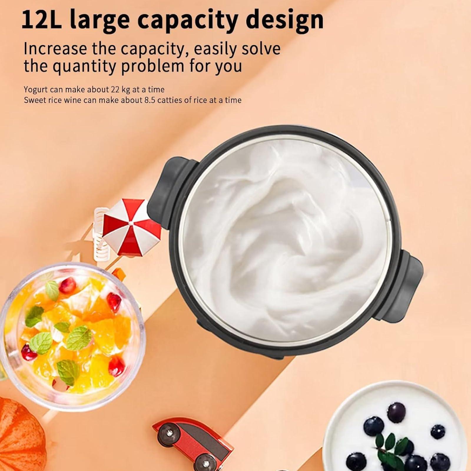 YXCUSAM YXCUSAM Commercial Fermenter,12L Yogurt Maker Machine, Adjustable Temperature & Time Control,for Natto Fermentation