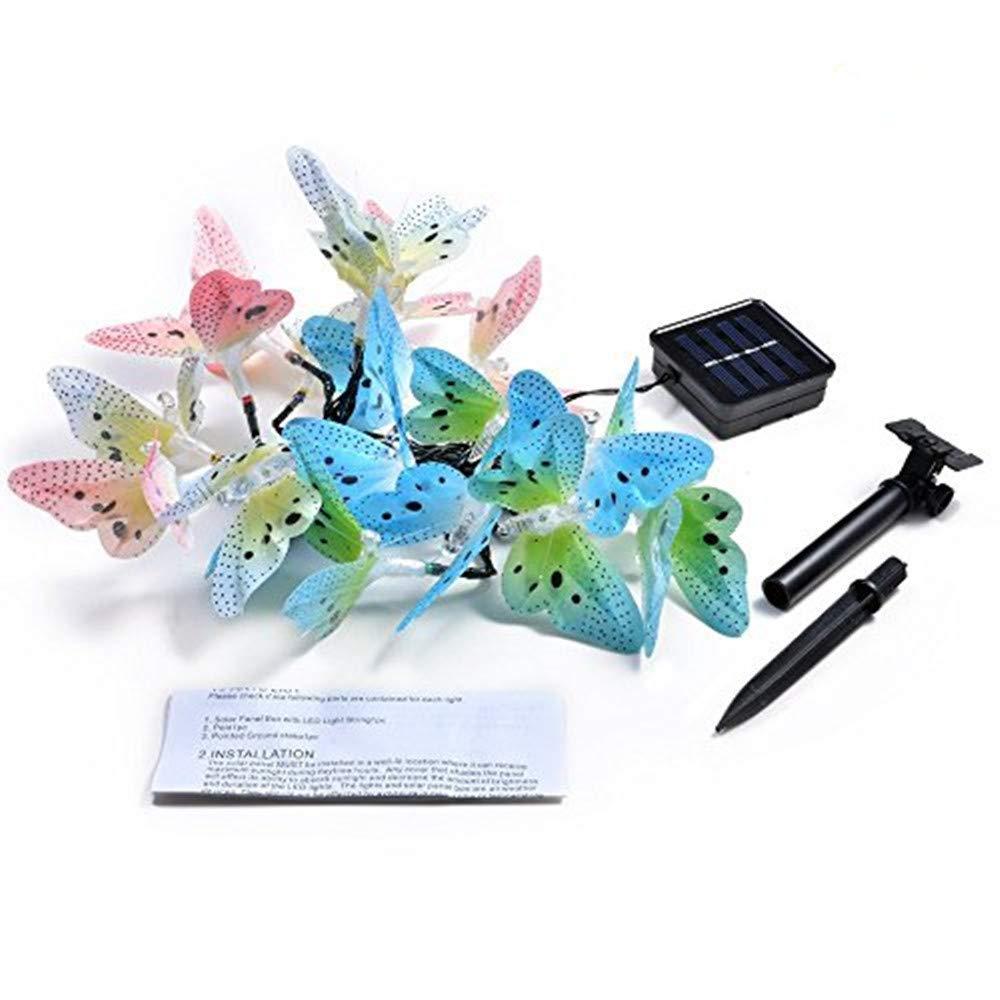 Berocia Berocia Butterfly Solar String Lights Outdoor, 12 LED Waterpoof LED Solar Butterfly Lights Outdoor Indoor for Bedroom