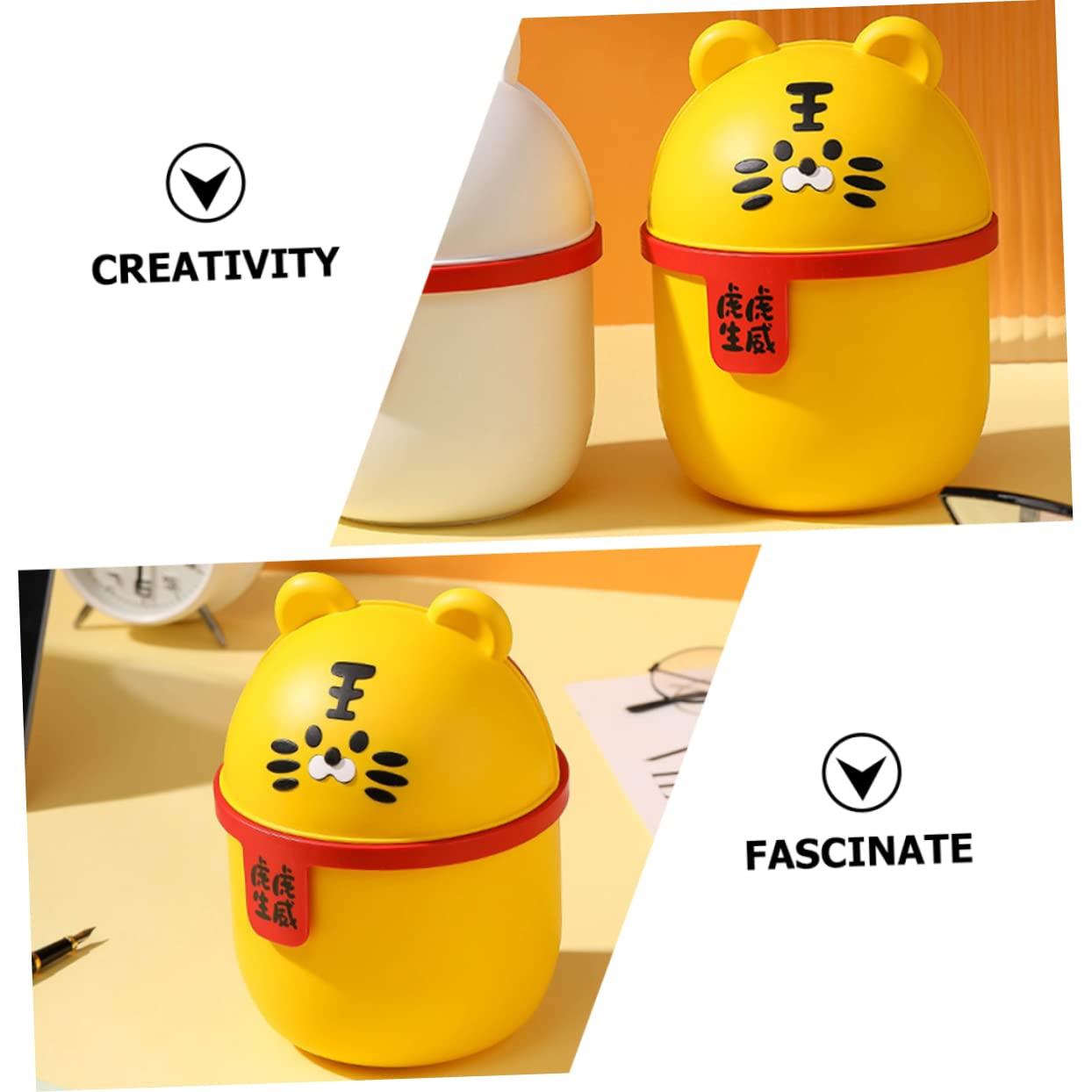 PRETYZOOM PRETYZOOM Cartoon Trash Can Garbage Can Small Trash Cans Trash Bin Office Trash Can Trash Can with Lid Outdoor Table Rubbish Bins Trash Can Car Tabletop Trash Can Dustbin Waste Bin Plastic