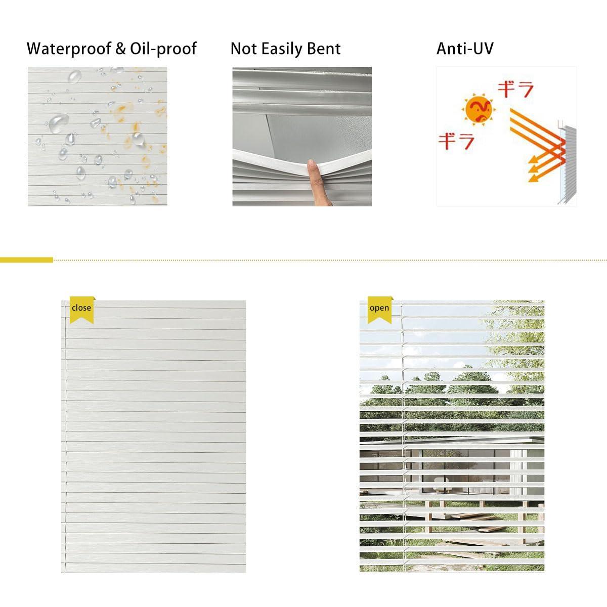 getopblinds Cordless Venetian Horizontal Blinds No Drill No Tools Blinds for Window Treatment Custom 1" Slat Aluminum Shutter Blinds Window Shade for Privacy Light Control, Easy to Install, 47 1/2"W x 36"L, Brown