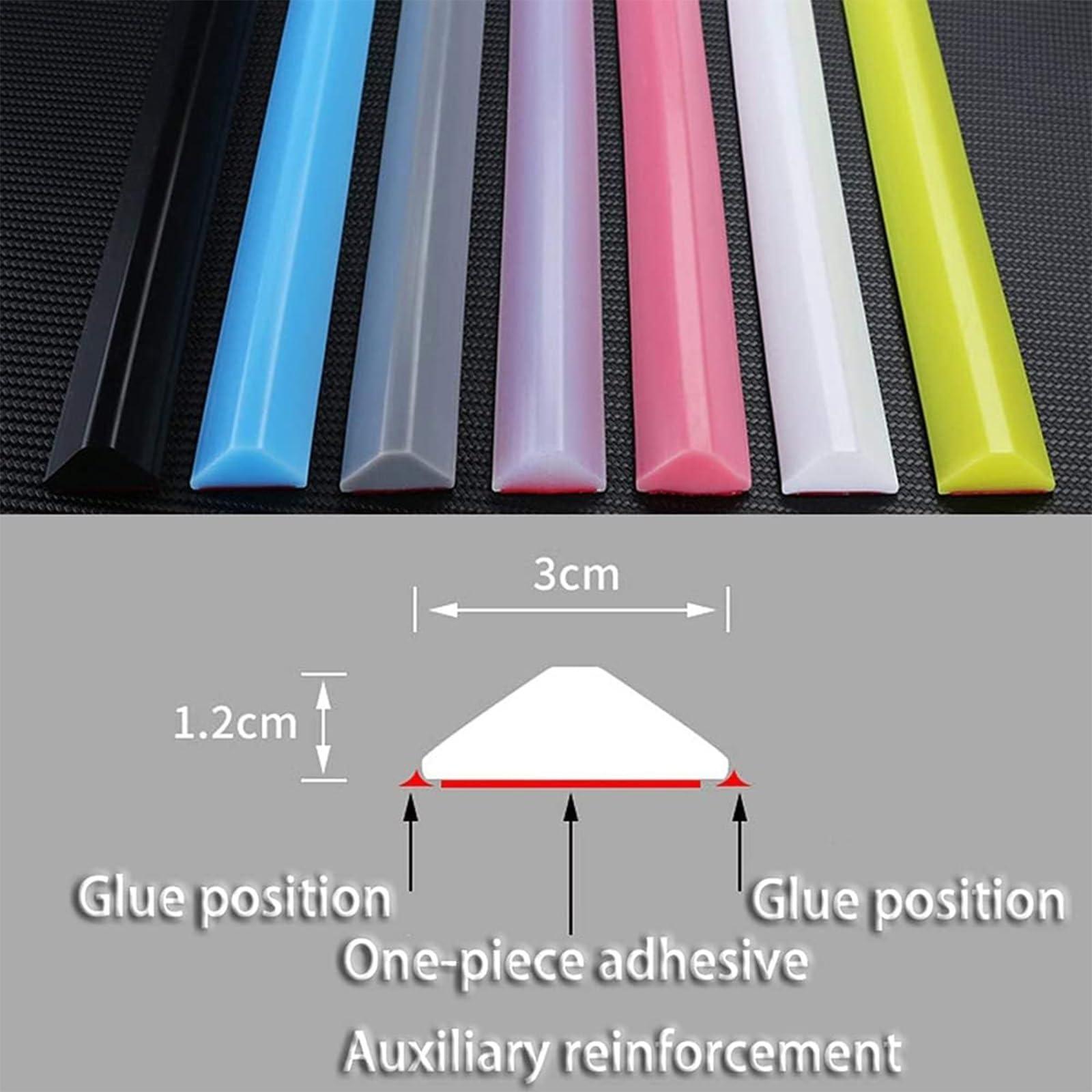 CUTSUGOK CUTSUGOK Clear Wet Room Floor Barrier Self-Adhesive Water Stopper Silicone Shower Door Threshold Water Dam for Kitchen Sink,Bathroom Floor,Shower Tray(White,1M)