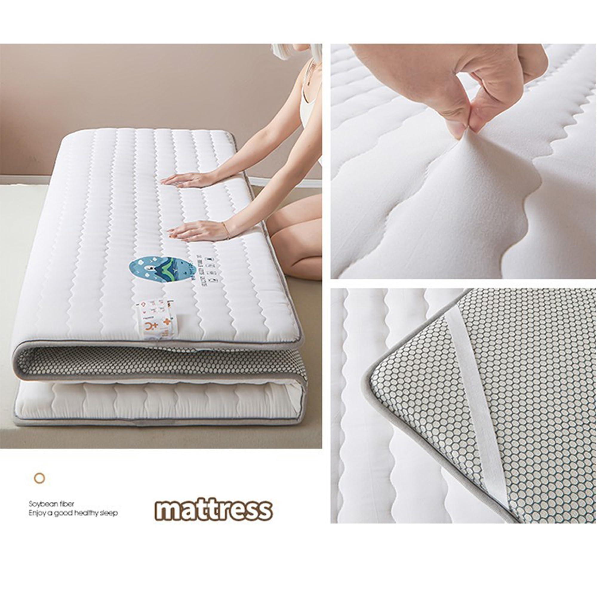 KIDDOKIN Japanese Floor Mattress Futon Mattress Queen Size,Japanese Tatami Mat Sleeping Pad Twin Full Queen King Size Bed with Non Slip Bottom,Thick Folding Sleeping Pad Breathable Floor Lounger Guest Bed ( Co