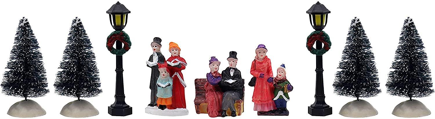 Top Treasures 30 Piece Christmas Village Decoration Set & 12 Piece Snow Village Set - Complete Decoration Includes Figurines and Houses - Perfect Addition to Your Christmas Indoor Decorations - Bundle