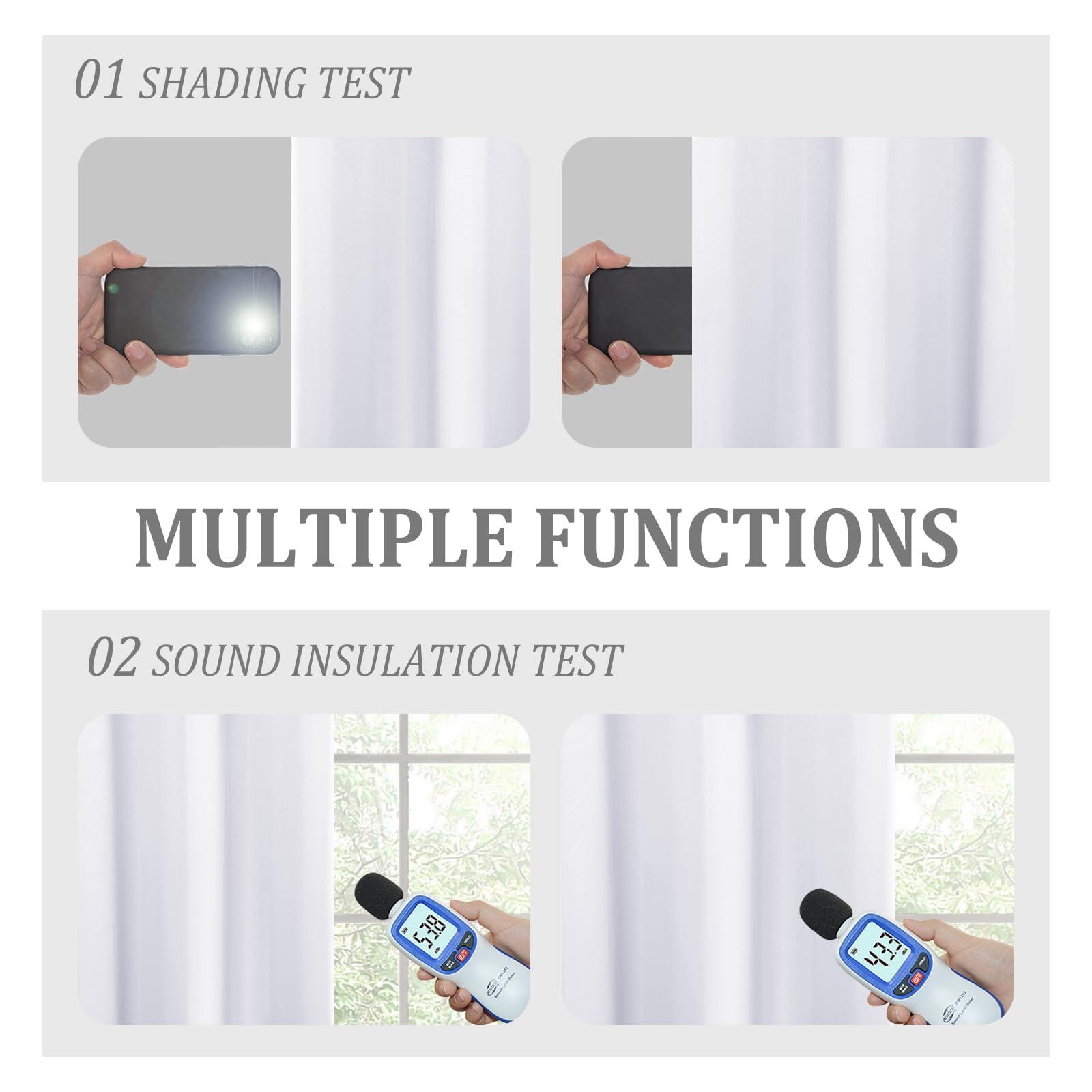 DWCN DWCN 100% White Blackout Curtains 84 Inches Long for Bedroom with Black Liner, Double Layer Thermal Insulated Room Darkening Window Curtain Panels with Tiebacks for Nursery Room W60 x L84, 2 Panels