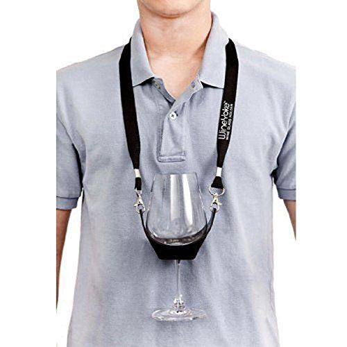 WineYoke WineYoke Party Time Hand Free Wine Glass Holder Necklace - Set of 2 (Black & Burgundy)