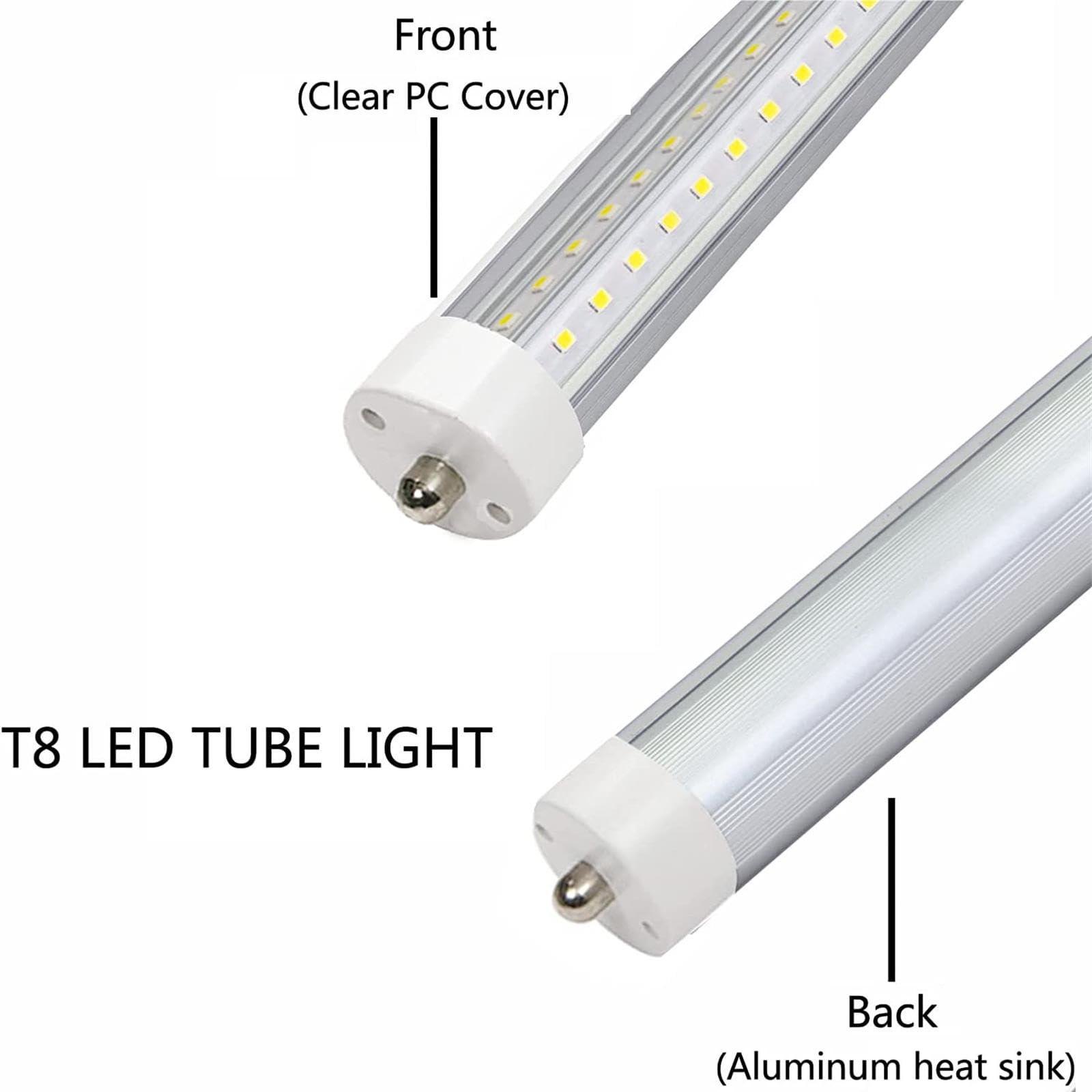 GOCuces GOCuces 5ft T8 LED Lights Bulbs,45W 4500lm,5 Foot Equal to 57.8in,F60T12 75W Fluorescent Tubes Replacement T10 T12,Single Pin FA8,Dual-Ended Power,Ballast Bypass,White 6500K,Office,Shop,Pack of 10