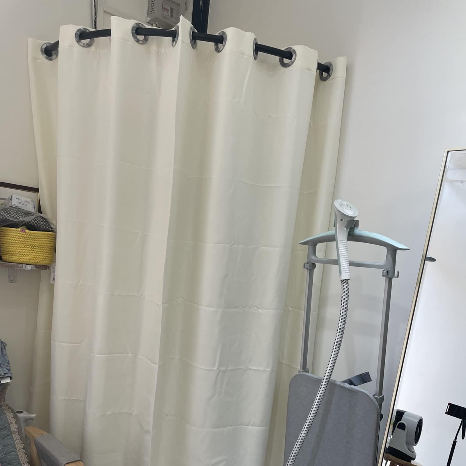 JIANFEI Clothing Store Fitting Room, Portable Changing Room, Dressing Room for Privacy Protection, Include Shading Curtain, Hanging Rod (Color : Off-White, Size : 90x200cm)