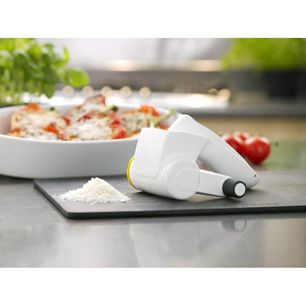 Zyliss Zyliss Restaurant Cheese Grater - Gifts for Cooks - Culinary Chef Gift - Handheld Rotary Cheese Grater - Cheese, Vegetable, Nut Grater for Right- & Left-Handed Cooks - NSF Restaurant Certified - White