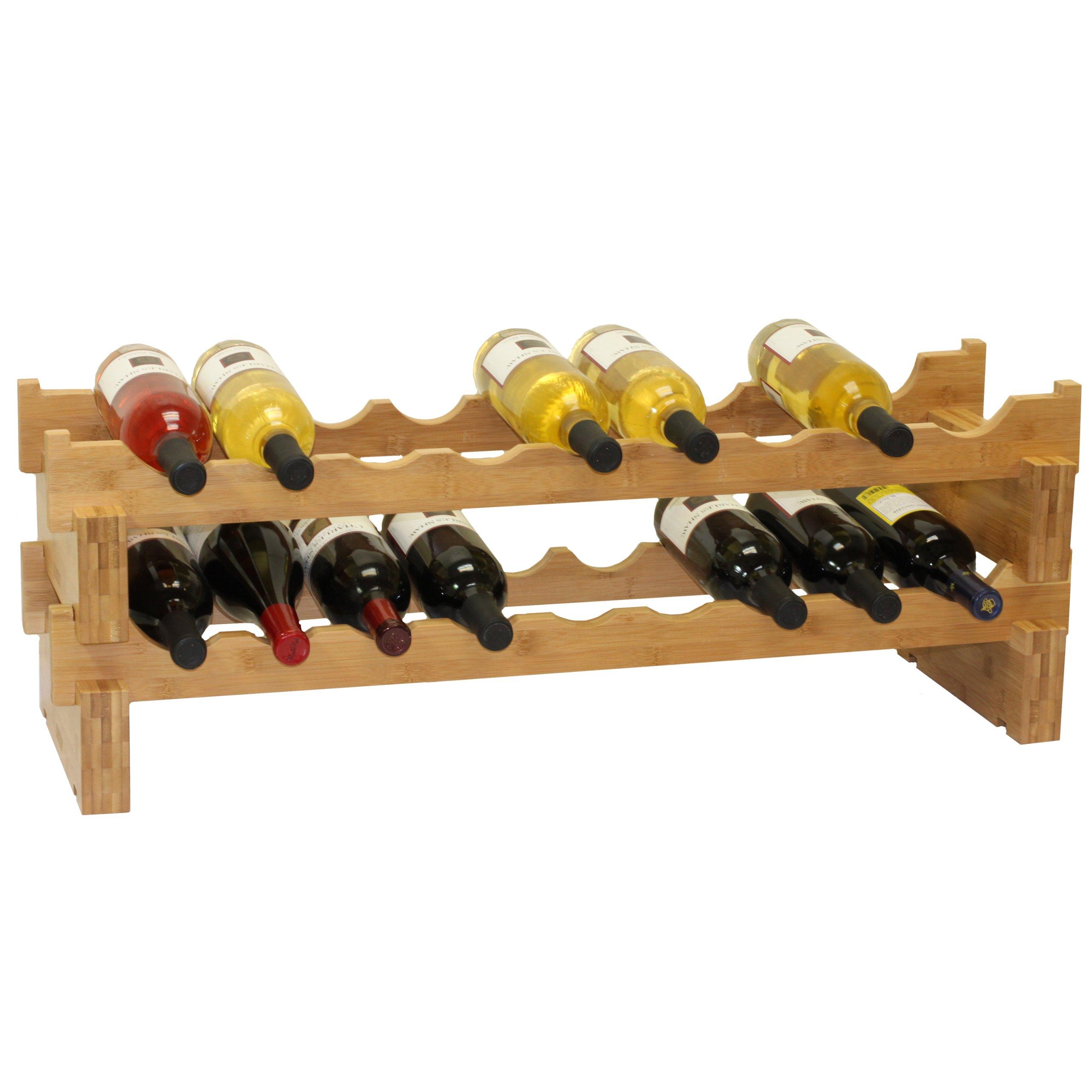 Oceanstar Oceanstar 18-Bottle Stackable Bamboo Wine Rack