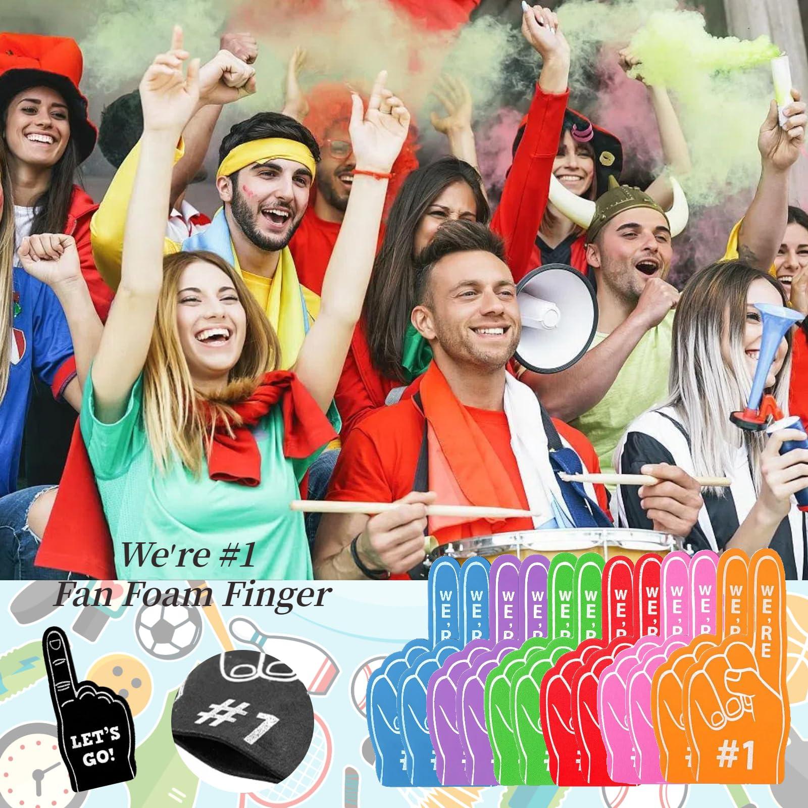 Cansybil Cansybil 20 Pcs Mini Foam Fingers, We\'re Number 1 Finger Foam Fingers,Sports Fan Foam Finger,Cheerleader Foam Hands - Designed for all kinds of sports events, games, schools and stadiums (Blue)