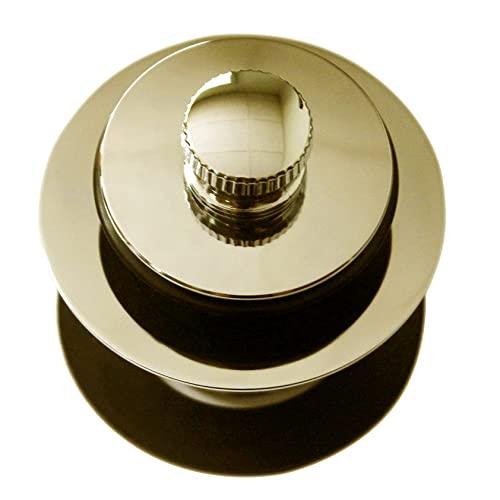 Westbrass Westbrass D94K-01 Twist & Close Bathtub Drain Stopper with 2-Hole Faceplate and Adapter Bushing, 1-Pack, Polished Brass