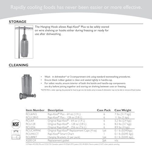Carlisle FoodService Products Carlisle FoodService Products Rapi-Kool Cold Paddle for Cooling Hot Soups in Restaurants, Chill Utensil for Hot Soup in Commercial Kitchens, Cooling Wand for Soup, 128 Ounce, Plastic, Blue