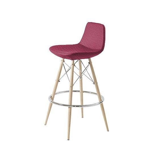 MobiliModern MobiliModern Lyra Bar Dowel Natural Chair Purple Leatherette
