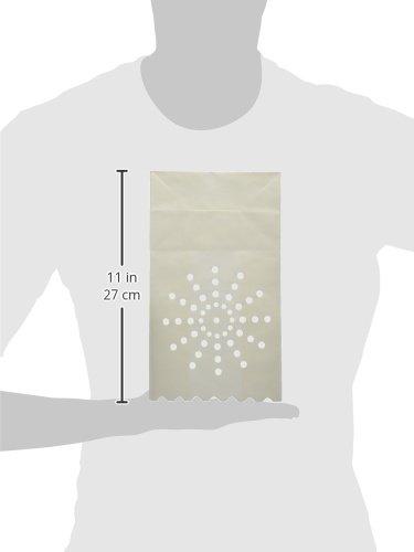 CleverDelights CleverDelights White Sunburst Luminary Bags - 20 Count - Wedding Party Christmas Holiday Luminaria