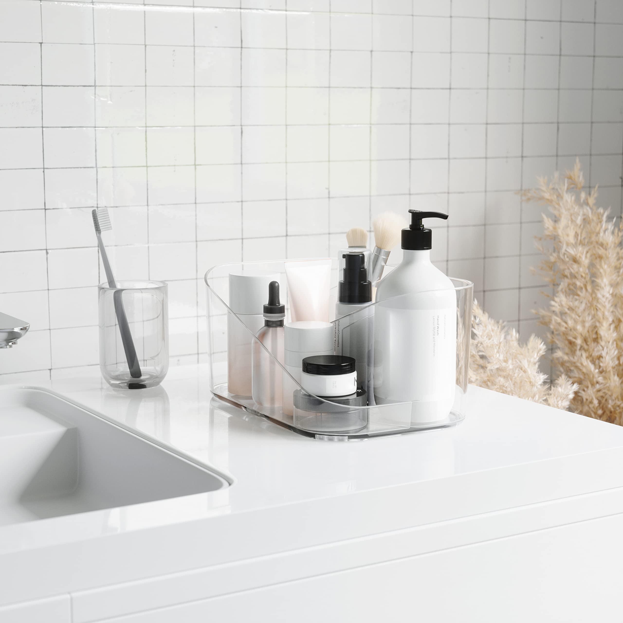 Umbra Umbra Glam Organizer, Countertop Makeup and Cosmetic Multi-Function Storage with Dividers, Clear