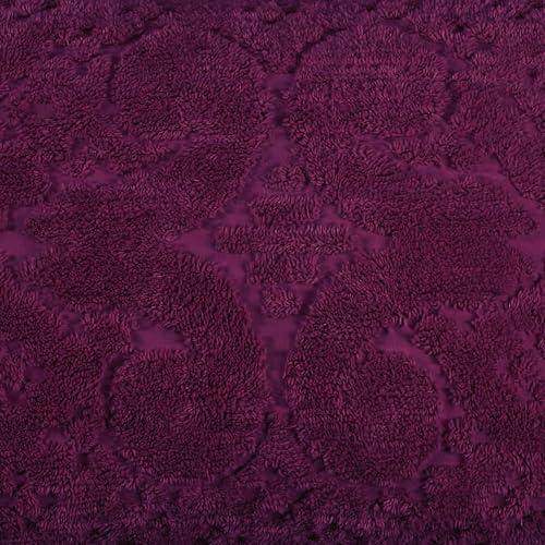Better Trends Better Trends 1 Piece Bedspread 100% Cotton Chenille Bedspreads Coverlet Luxurious Medallion Pattern Bedspread Queen Size 102\" X 110\" Soft Lightweight Plum Tufted All Season Bedding Ashton Collection