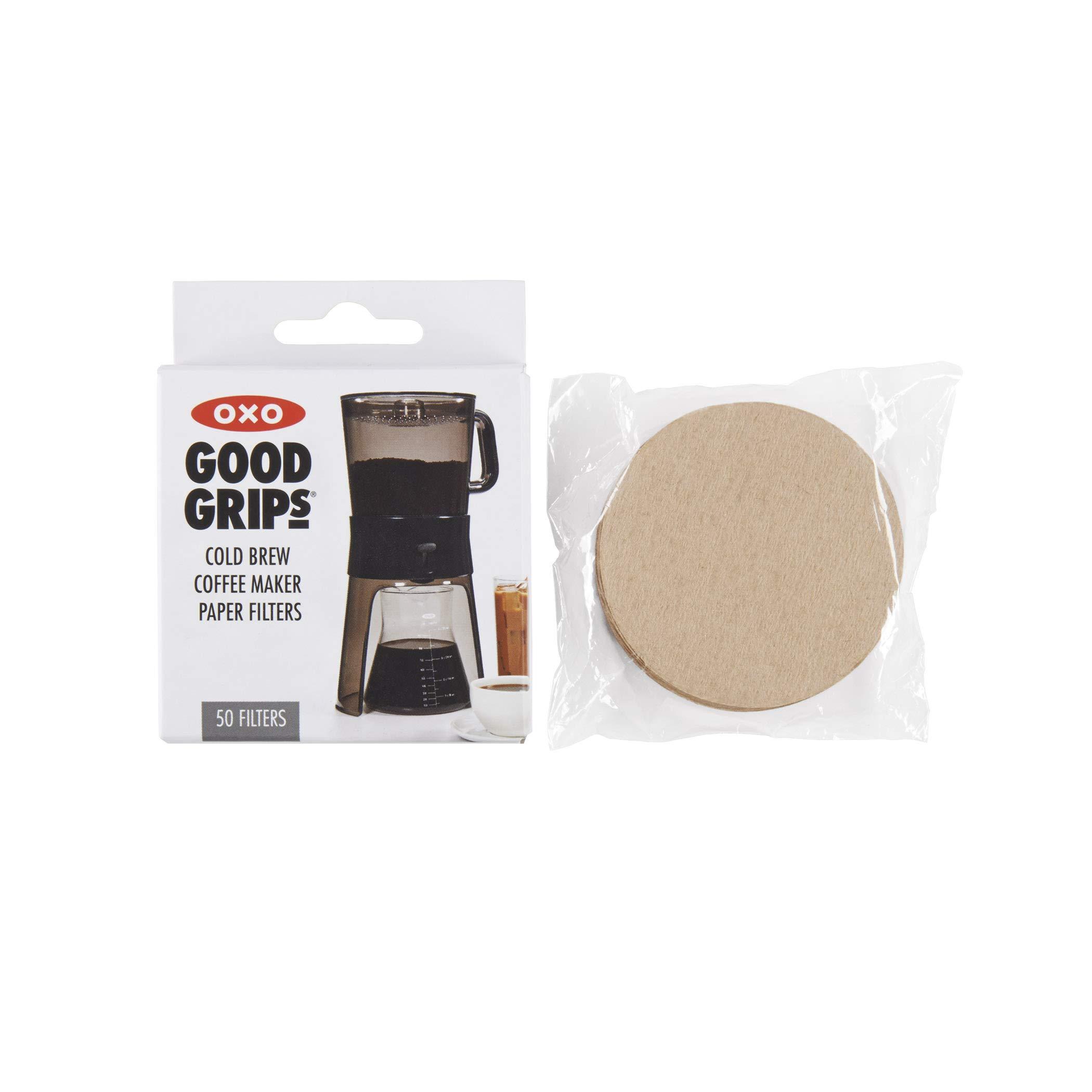 OXO OXO Brew Compact Cold Brew Coffee Maker & Good Grips Cold Brew Coffee Maker Replacement Paper Filters, Brown, 50 Per Box