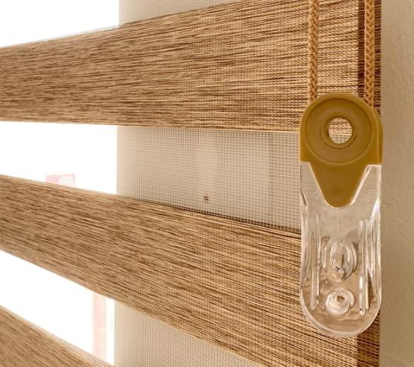 ARTISEE [Korean Blinds] ARTISEE Window Treatments Dual Shade Zebra Combi Customized Blinds Light Filtering Shades (Beige, W 72 inch)