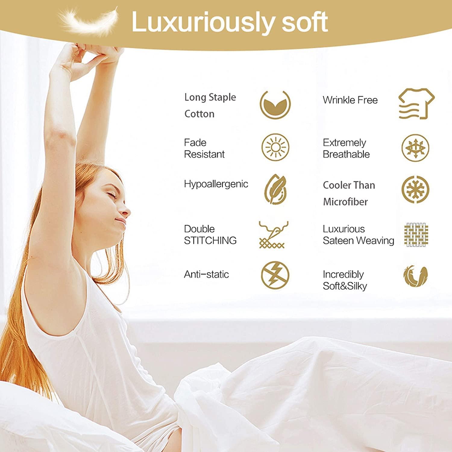 GLIMMER TEXTILE GLIMMER TEXTILE 100% Organic Cotton 1200 Thread Count Full(54\"x75\") Brown Sheet Set | Sateen Weave |Hotel Luxury Bedding 4 Piece Sheet Sets| Breathable & Soft | Fits Upto 13\" Deep Pocket Mattress.