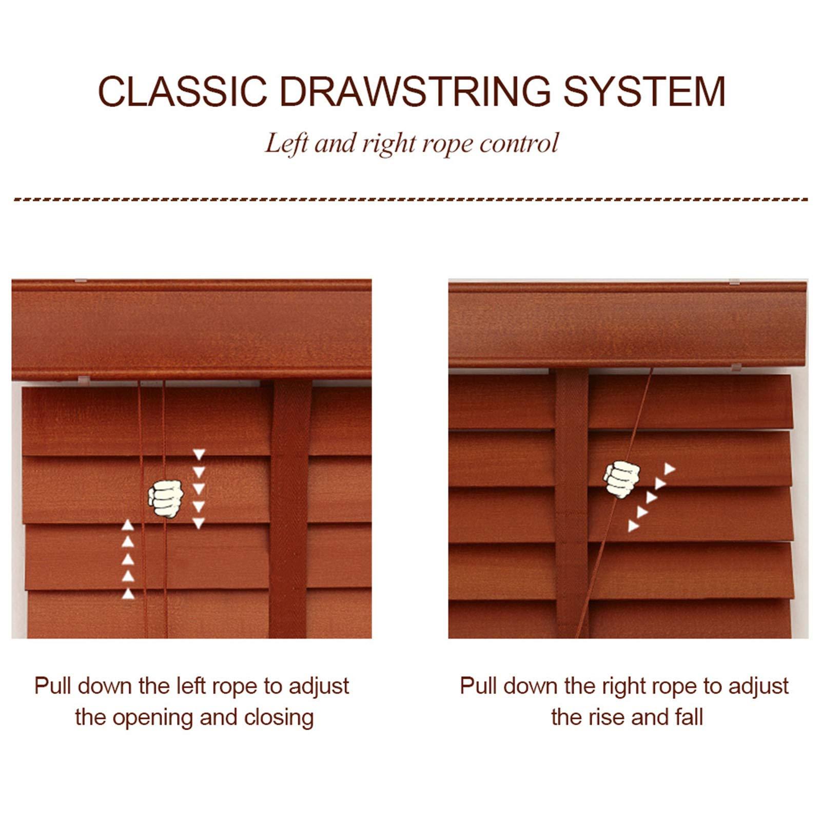 Jolan Wooden Blinds for Windows,Semi-Shading Blinds,Dark Oak,Indoor/Outdoor,Real Wood Blinds,Easy to Install.,83x86cm/32.7x34in