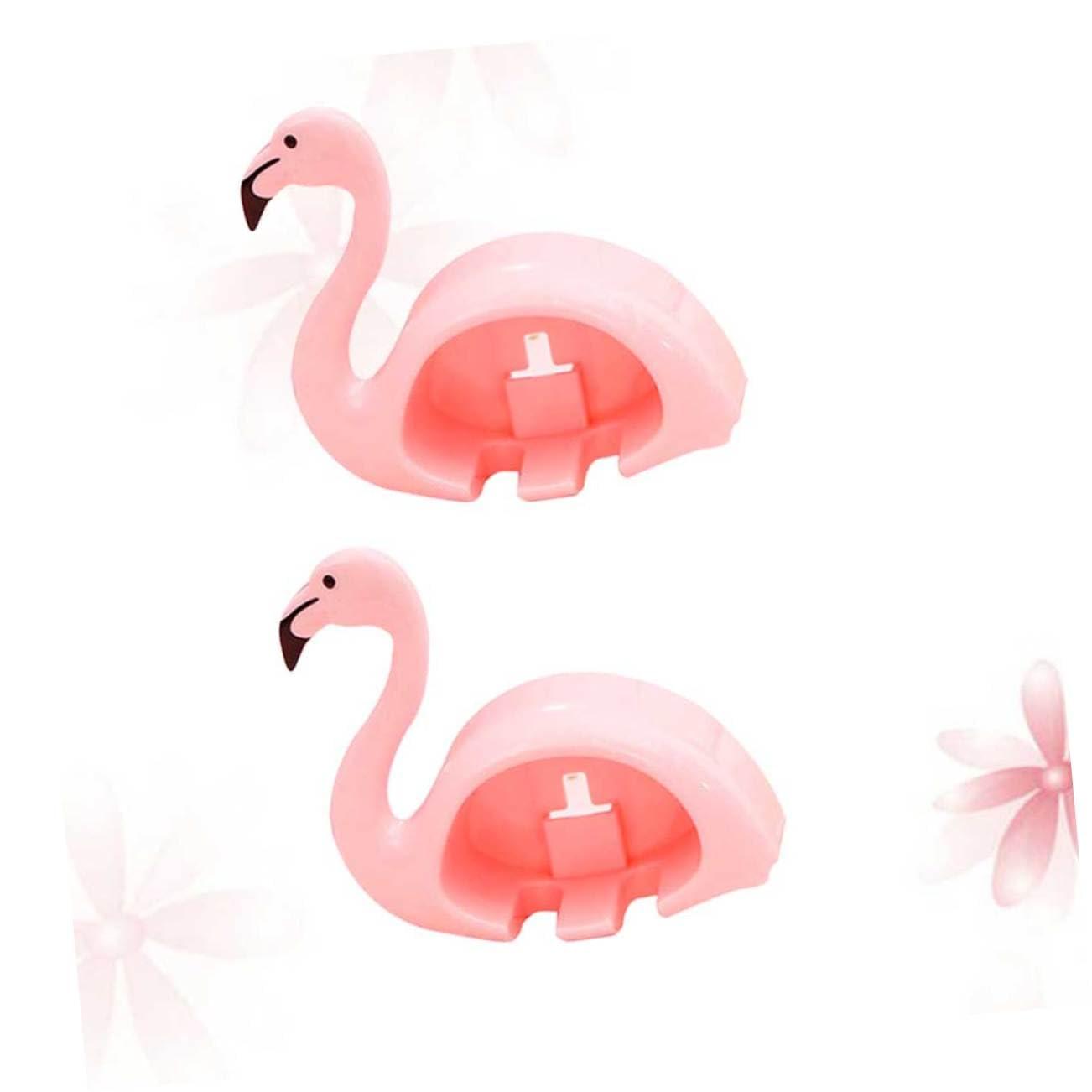 Ciieeo Ciieeo 2Pcs Pink Flamingo Toothbrush Holder with Suction Cup Design Stylish Bathroom Accessories for Toothbrushes and Toothpaste Storage