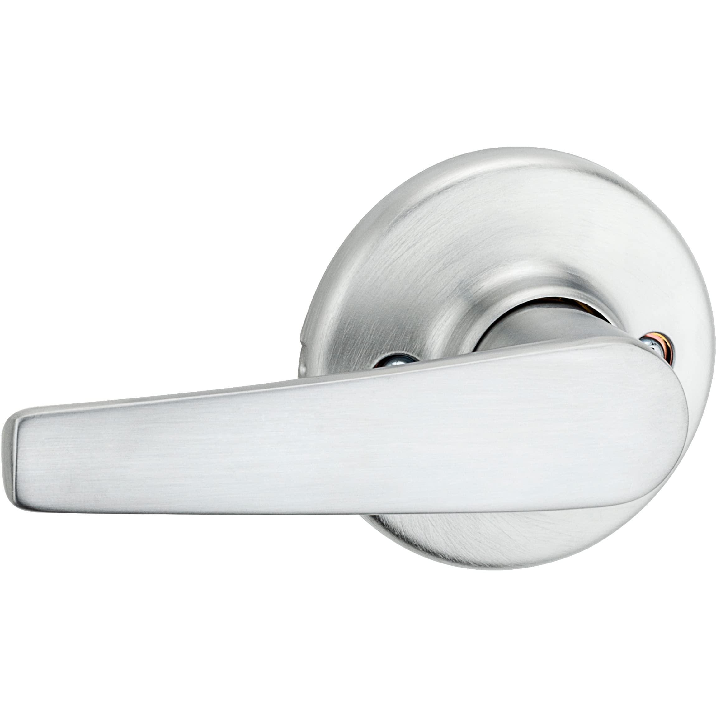 Kwikset Kwikset Delta Interior Passage Door Handle, Lever For Closet and Hallway Doors, Reversible Non-Locking Handle Lever, Satin Chrome
