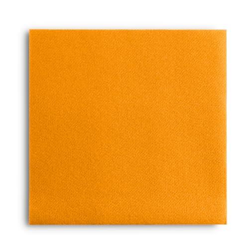 Servietto Disposable Linen-Feel Cocktail Napkins, 200-Pack 5\" x 5\" ORANGE Paper Beverage Napkins For Bar, Restaurant And Caf, Dessert Napkins For Party, Wedding Or Event