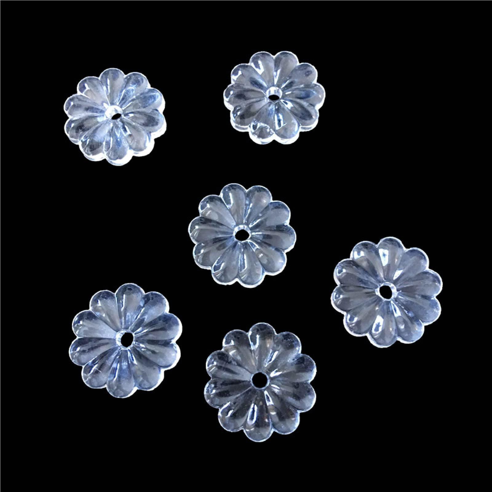 MYMEO All Sizes Clear Crystal Rosettle Beads Chrysanthemum Shape Glass Chandelier Parts for Curtain DIY Decoration,20mm 200pcs