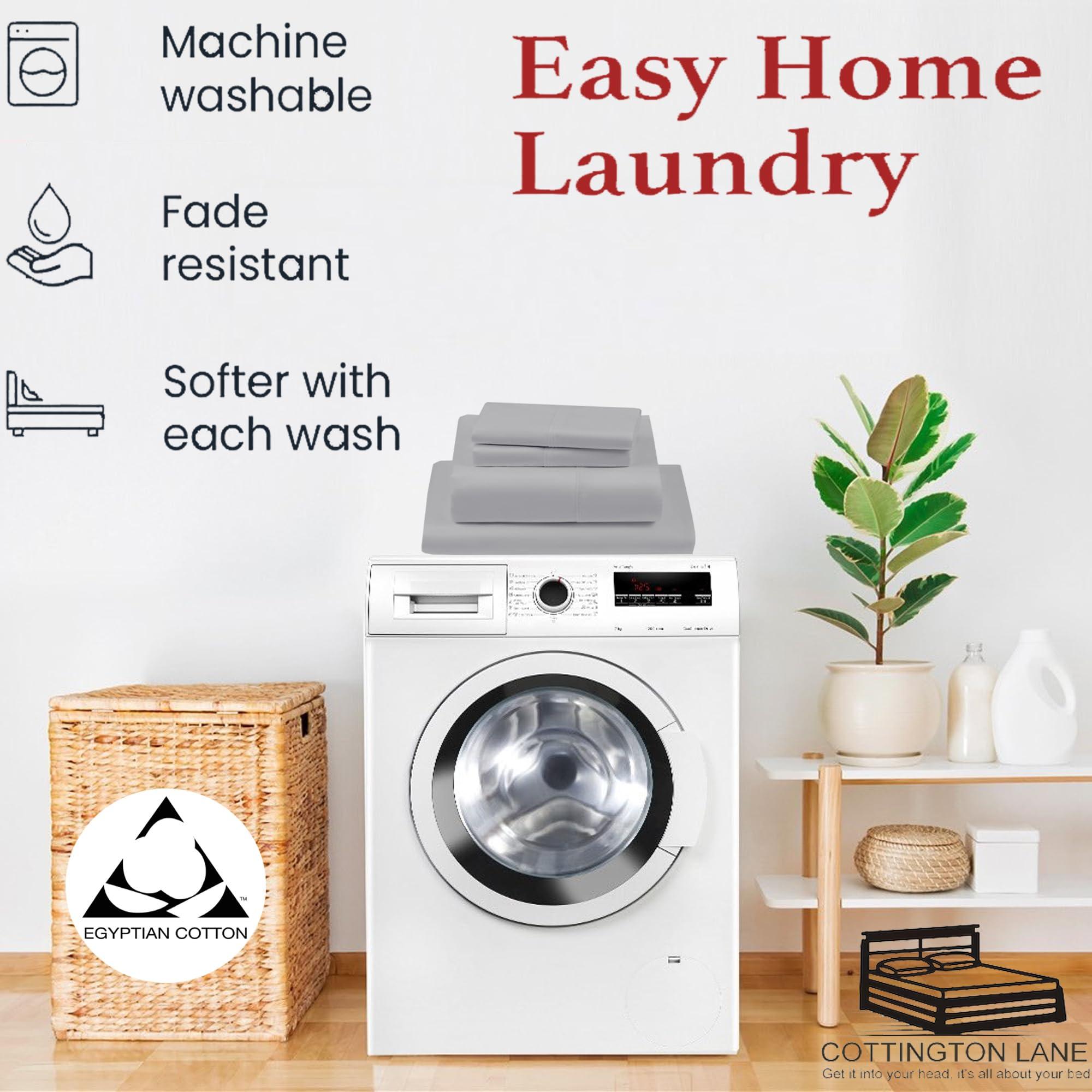 Cottington Lane Split King Sheets Sets for Adjustable Bed-Split King Sheets-12 Inch Deep Pocket Split King Sheet Sets Cotton-Twin XL Deep Fitted Sheets(Silver Grey Solid-12 Inch Deep Pocket Split King Fitted Sheet)