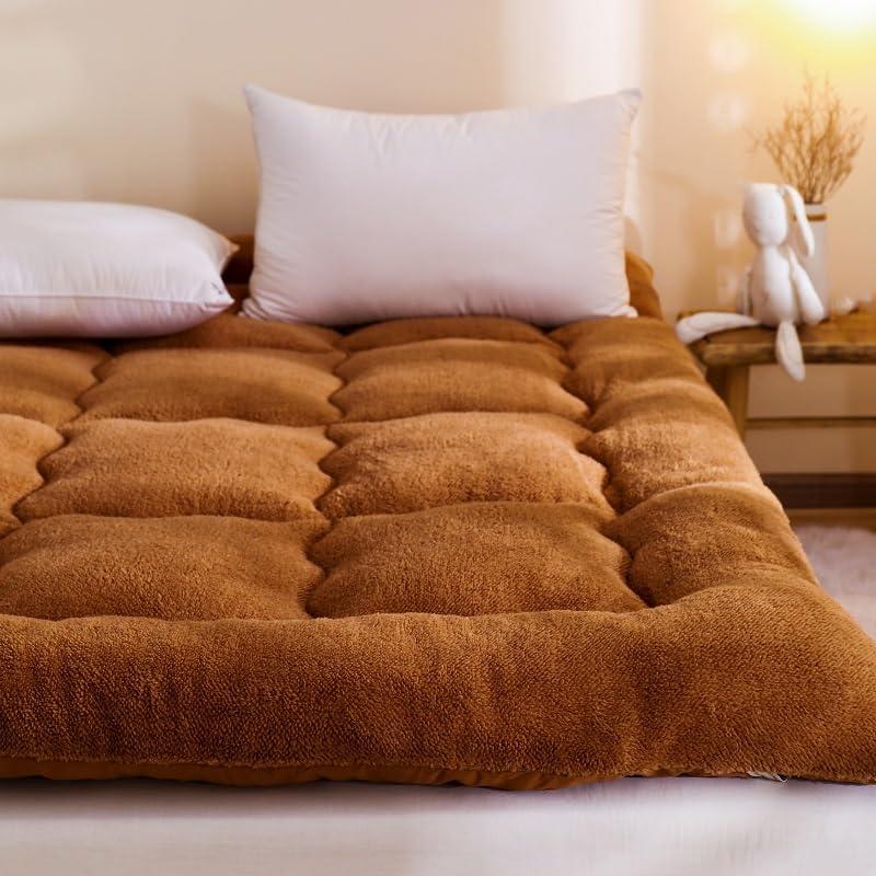 XHHBS XHHBS Japanese Floor Mattress Foldable & Portable Futon Mattress Roll Up Mattress Sleeping Mattress Tatami Mat Floor Lounger Guest Bed Camping Mattress (Color : Brown, Size : 100 * 200cm)