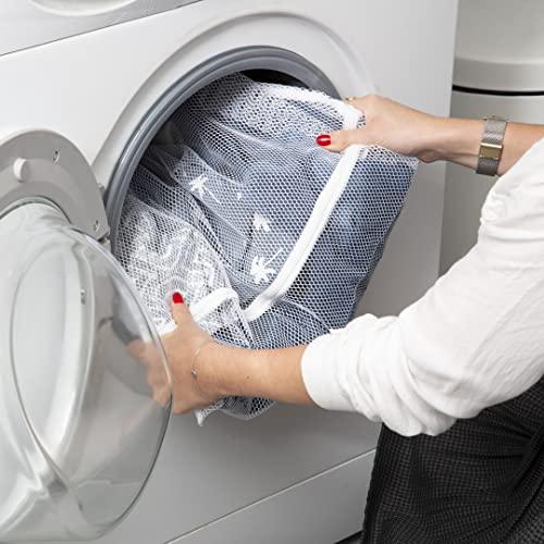 Compactor Compactor Large Zipped Laundry Bags for Washing Machines, 60 x 60cm, White