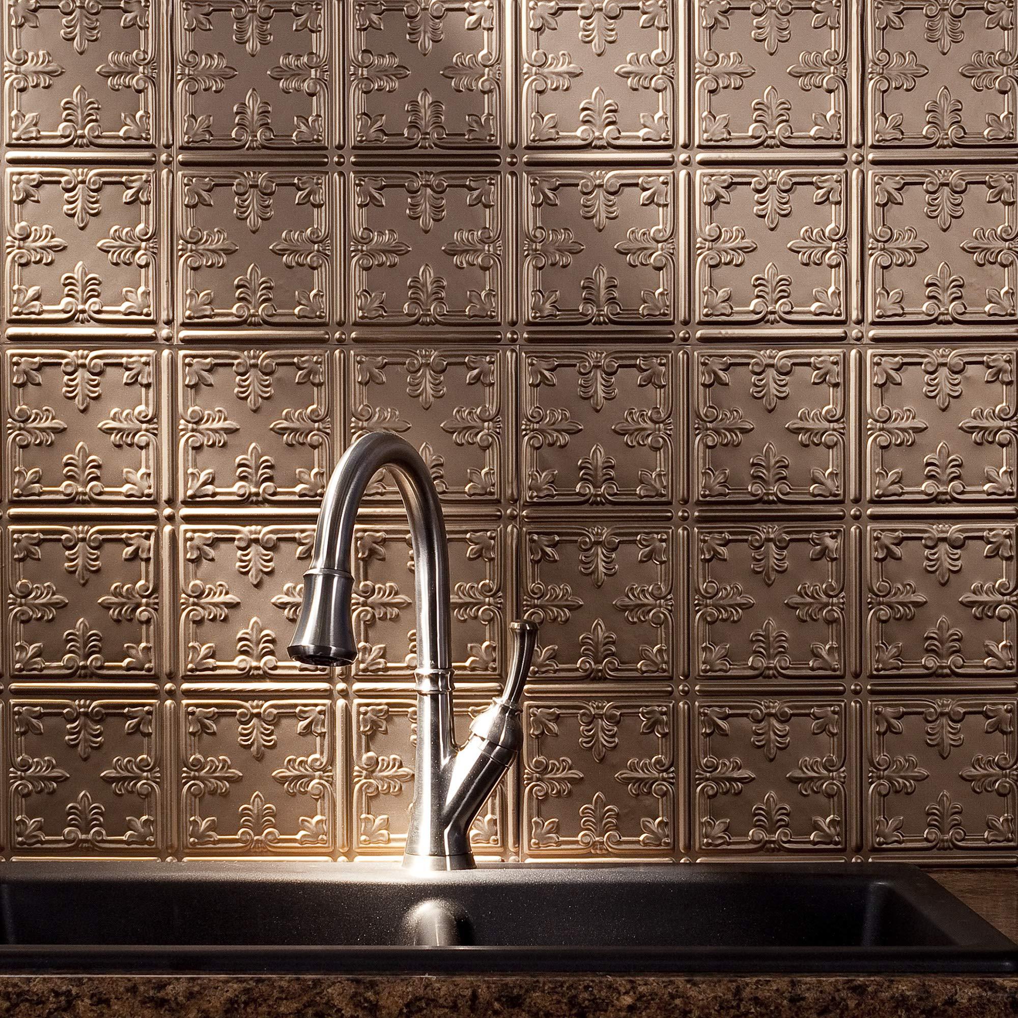 FASDE FASDE Traditional Style/Pattern 10 Decorative Vinyl Backsplash 15 sq ft Kit in Argent Bronze