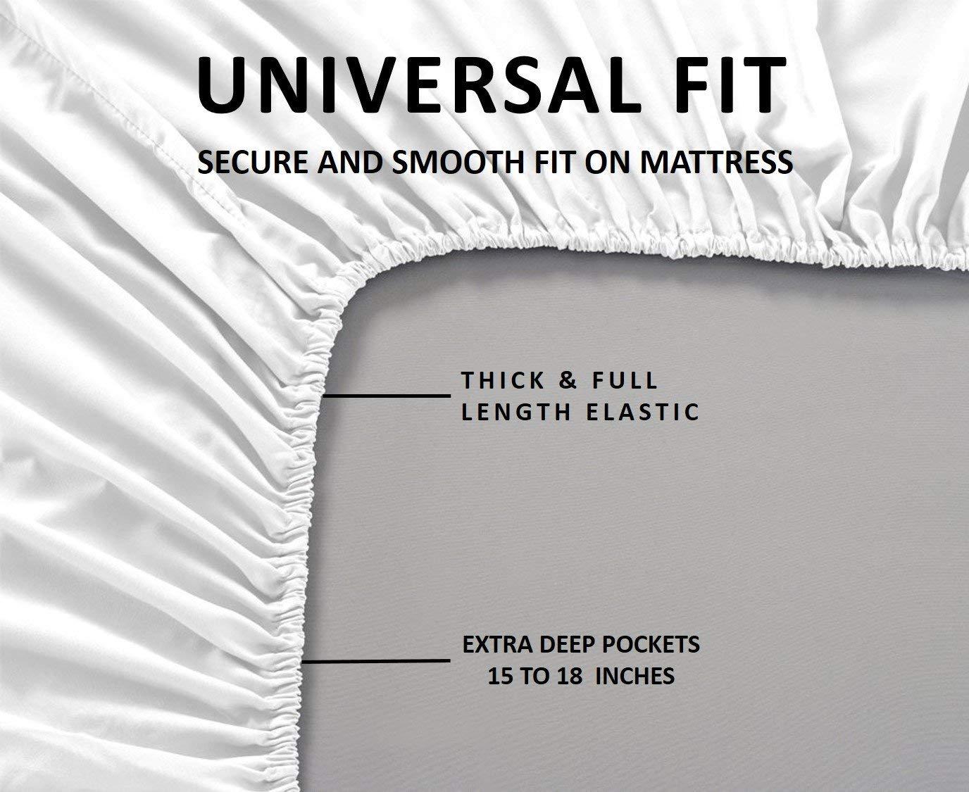 Destiny Collection Destiny Collection 1800 Thread Count Luxurious Heavy Egyptian Cotton 4-PCs Sheet Set Fits Mattress 10-12\'\' Deep Pocket (Full Size Sheets for Bed (Stripe, Purple)