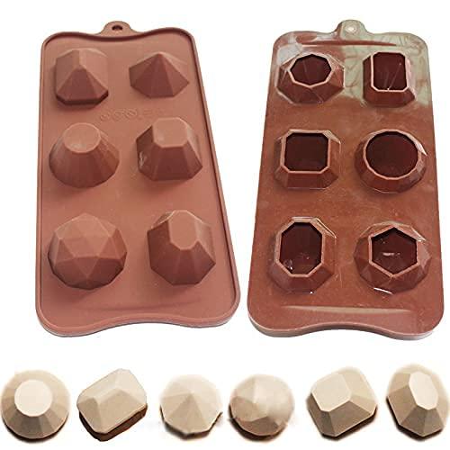 X-Haibei X-Haibei 3D Gem Cool Ice Cube Chocolate Soap Plaster Crayon Mold Silicone Party Maker Dia. 1inch, 1oz per cell