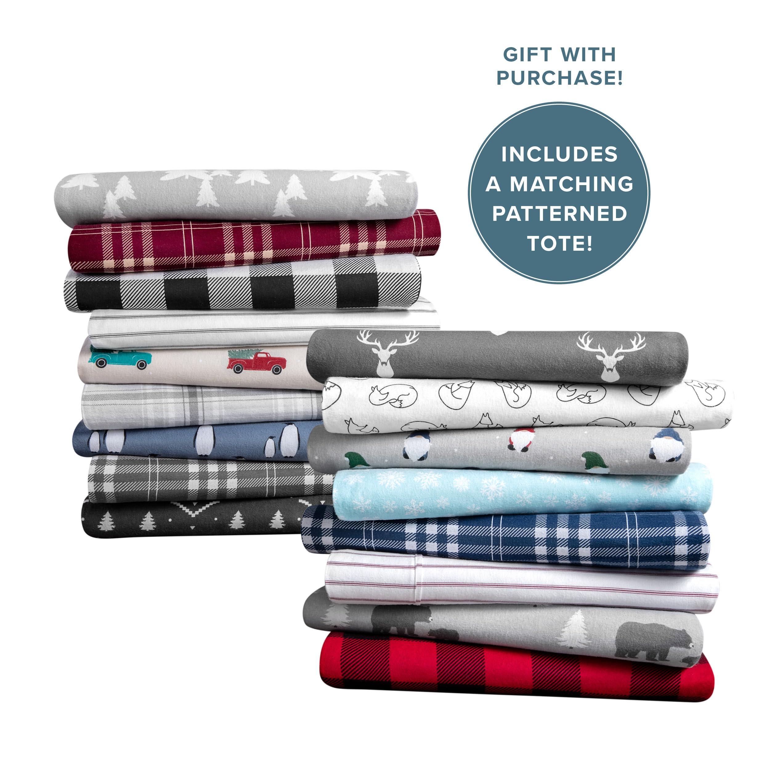 Bare Home Bare Home Flannel Sheet Set Prints, 100% Cotton, Velvety Soft Heavyweight - Double Brushed for Softness & Comfort - Deep Pocket - Bed Sheets (Twin, Oliver Plaid - Grey)