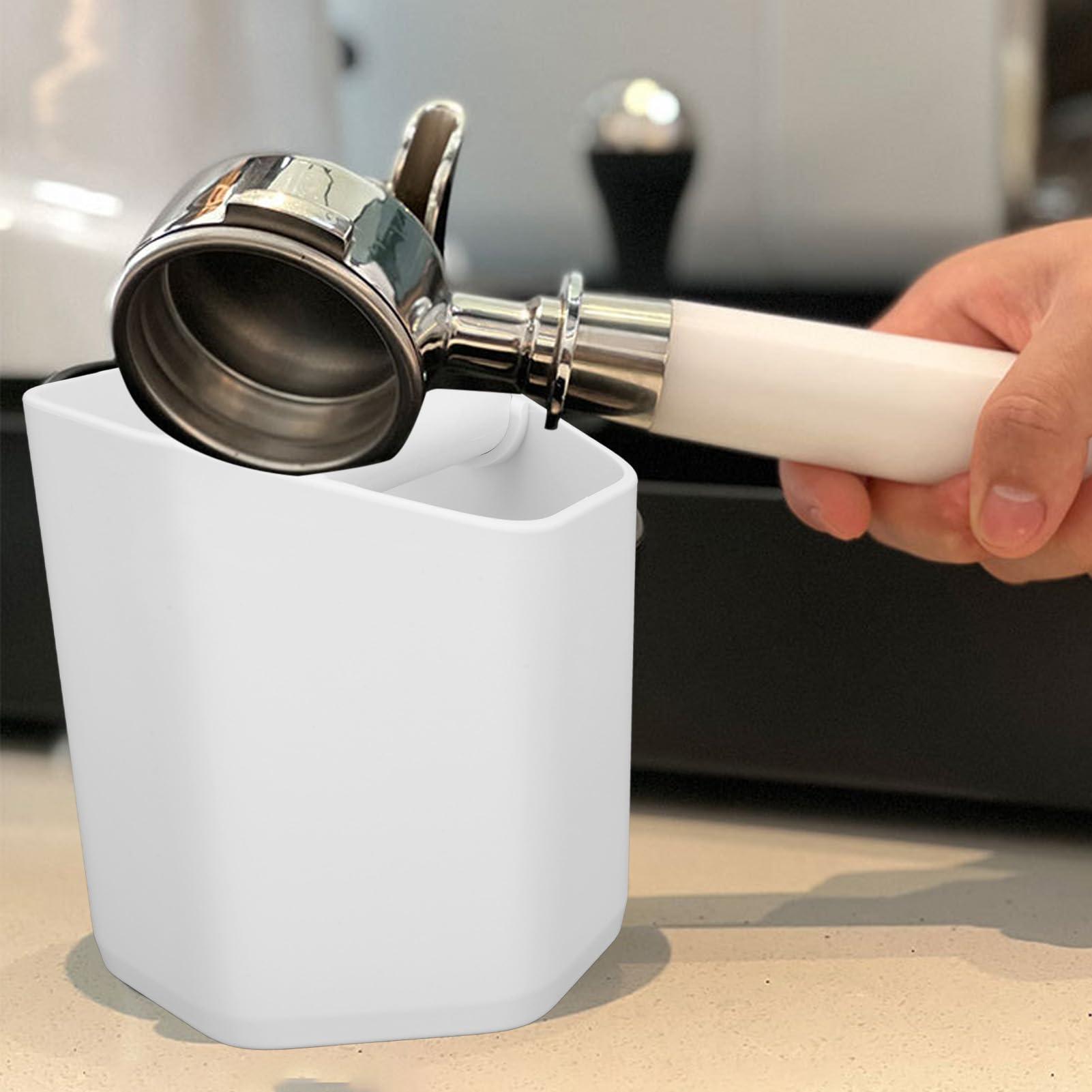 HERCHR Coffee Knock Box, Knock Box for Espresso Coffee Grounds Coffee Puck Knock Box Espresso Knock Box Knock Box Drawer(White)