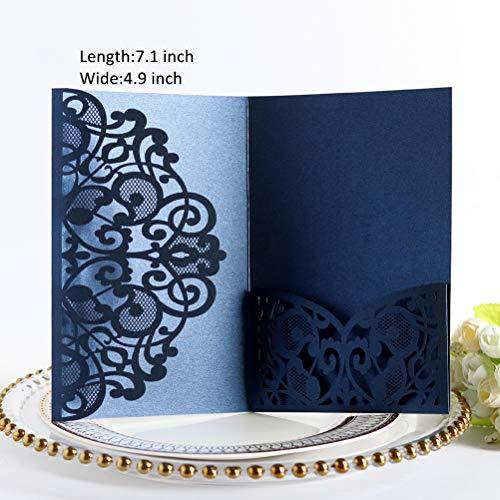 CShopping 50pcs Wedding Invitaions Cards for Bridal Shower Invitations, Dinner Invitations, Laser Cut Invitaion Cards for Birthday Baby Shower Parties, Hollow Favors Invitation Cardstock