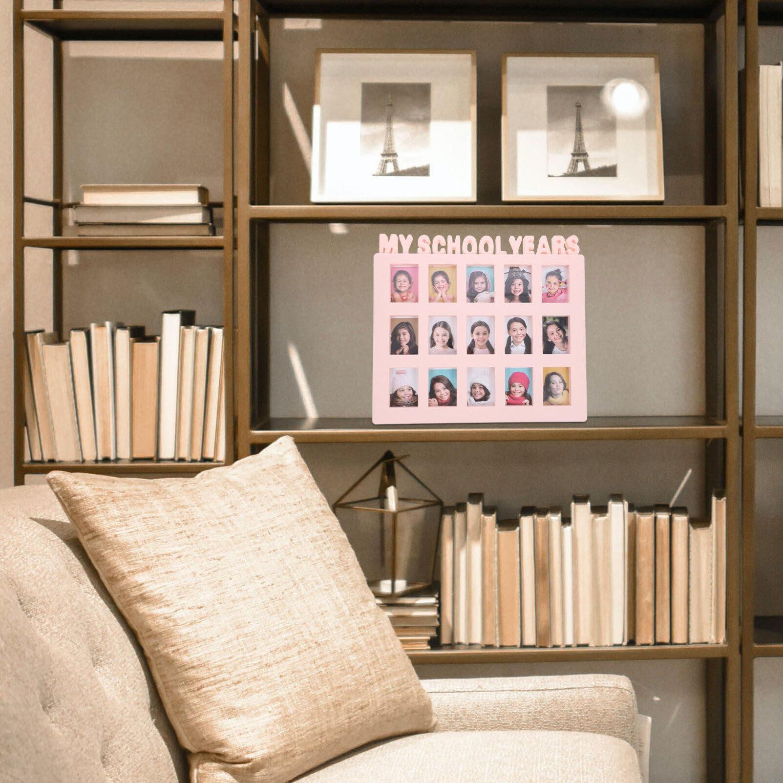 NUOBESTY NUOBESTY School Years Picture Frame School Days Photo Frame Kids Growth Trajectory Photo Frame School Photo Collection Photo Frames Display Frame Pink