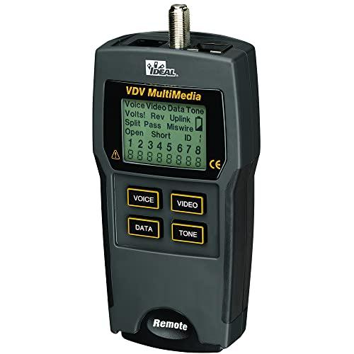 Ideal Industries IDEAL INDUSTRIES INC. 33-856 VDV Multimedia Voice/Data/Video Wiremap Tester, Electrical Tester for CAT3/5e/6/6A, RG-59/6/ 6 Quad Cables, 1 Tester