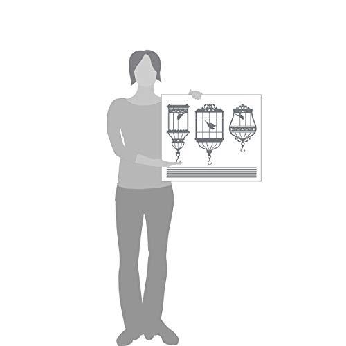 The Decal Guru Pretty Birds in 3 Hanging Birdcages Vinyl Wall Decal Stickers Removable Decorative Graphic Transfers (Storm Grey, 24x18 inches)